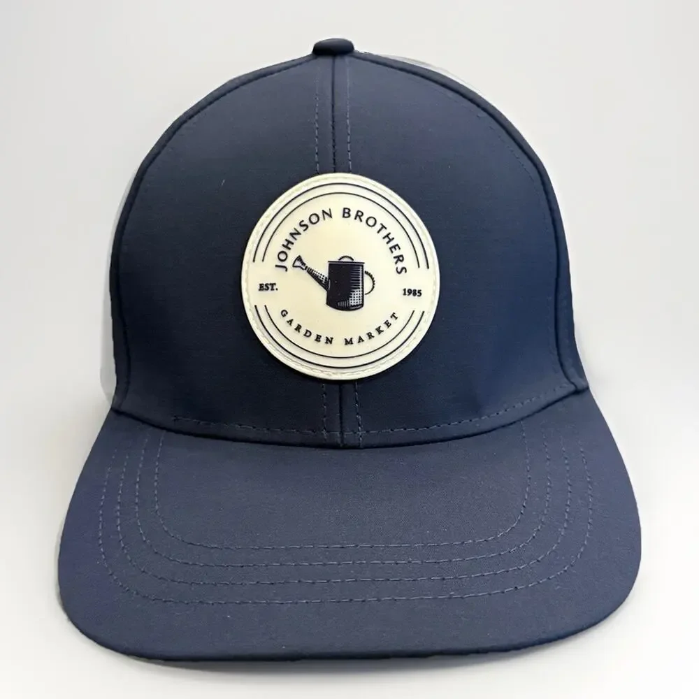 Johnson Brothers Garden Mens Navy Blue Patch Breathable Adjustable SnapBack Hat